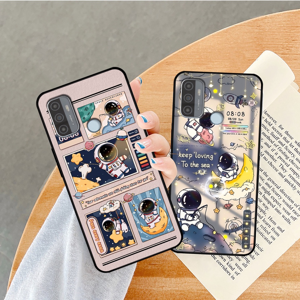 Ốp lưng Oppo A53 hình gấu, vũ trụ ngân hà chibi. ốp chống sốc bền đẹp