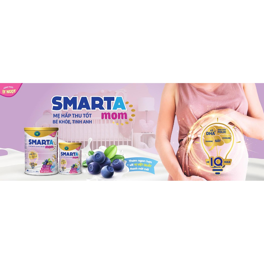 Sữa bột Nutricare Smarta Mom vị việt quất - công thức ít ngọt (900g)