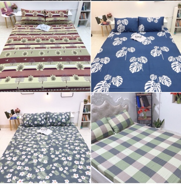 combo ga (drap) chun + 2 vỏ gối nằm Đũi mềm mịn. nhắn tin để chọn mẫu (sét lẻ)