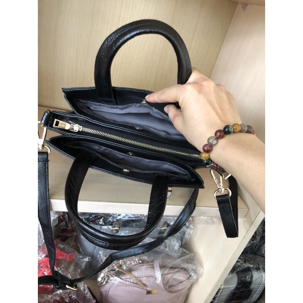 Túi công sở cầm tay đeo chéo màu đen