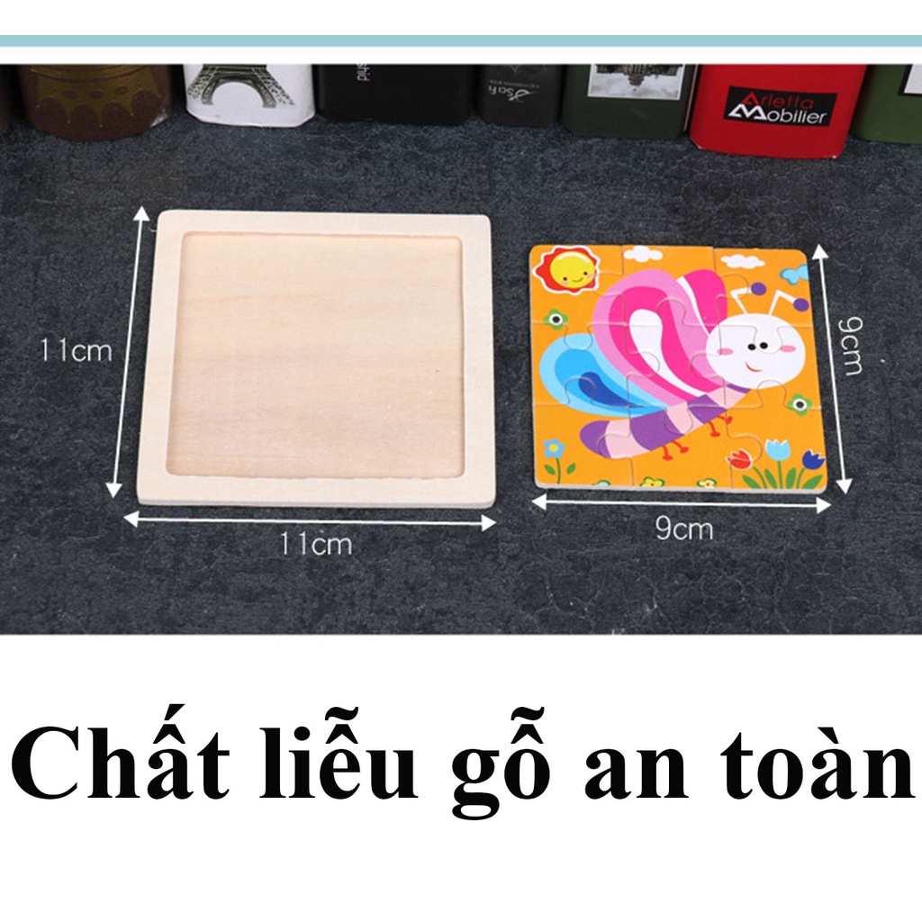 Đồ chơi gỗ xếp hình 10x10cm - đồ chơi thông mình cho bé 3 tuổi