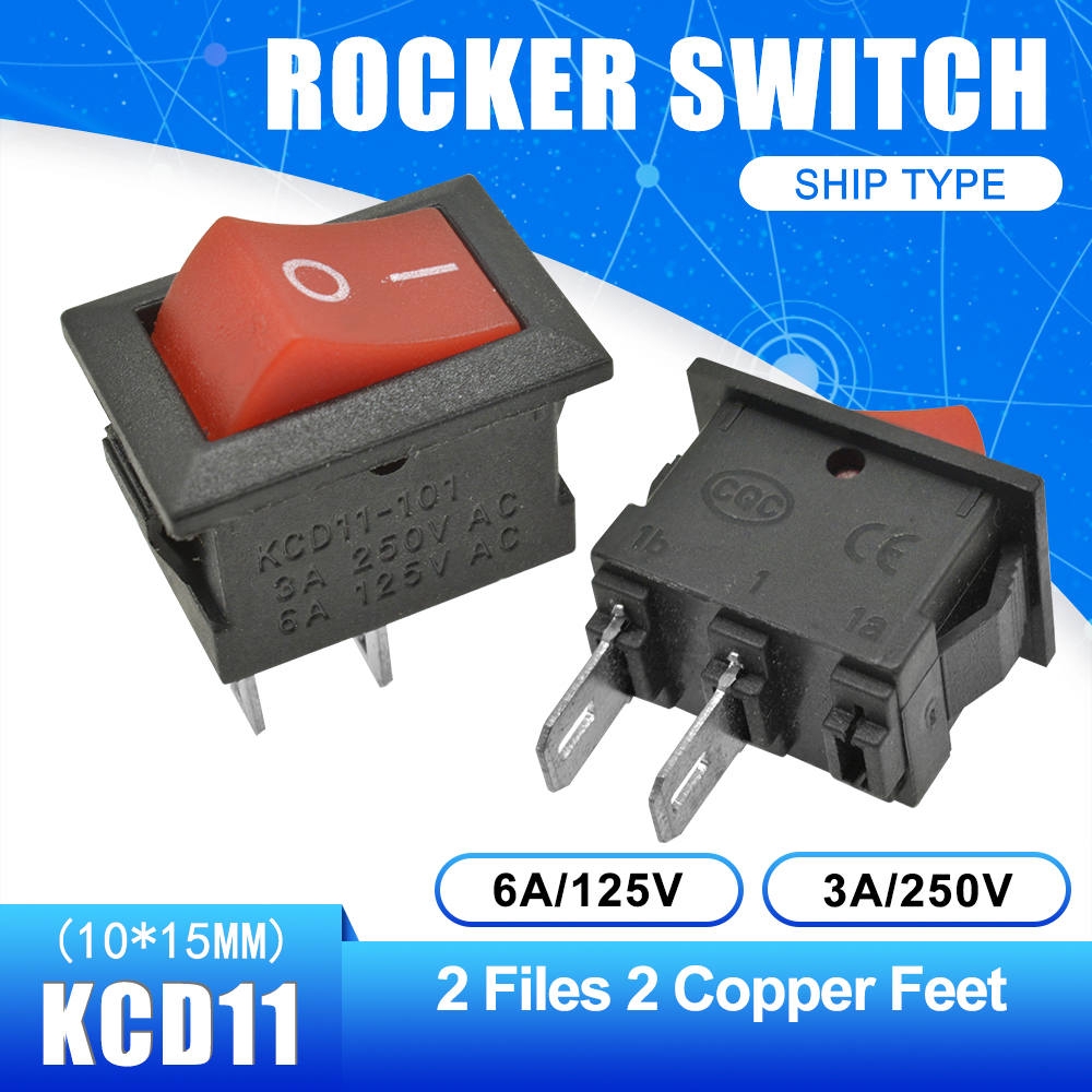 5PCS KCD11 2pin 3Pin ON-OFF 3A 250V 10*15MM Small Boat Rocker Switch 10x15 Snap-in Power Switch White Red and Black ON-OFF-ON | BigBuy360 - bigbuy360.vn