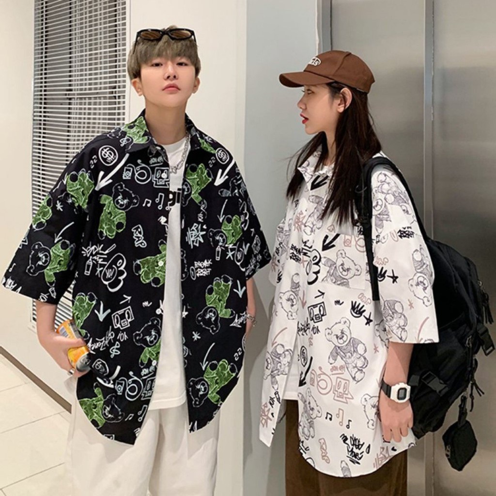 Áo sơ mi nữ tay ngắn from rộng unisex , sơ mi nam nữ vải voan lụa mịn mát free size 40kg - 70kg