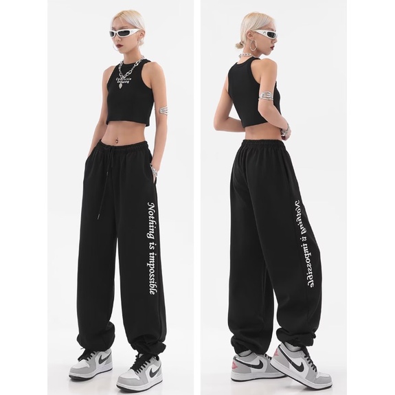 Quần unisex Thể Thao Ống Rộng Phong Cách Hàn Quốc Năng Động Trẻ Trung Dành Cho Nam quần dài ống rộng  quần jogger nữ