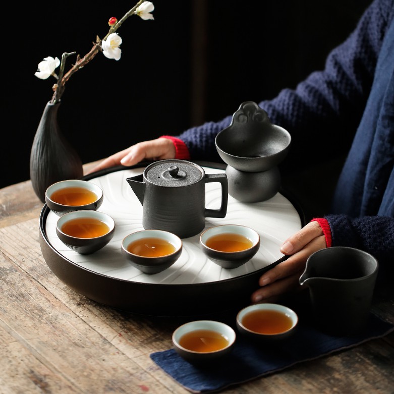 Retro Ấm Trà Nhật Bản Kung Fu Trà Gốm Nhỏ Ấm Trà Gốm Đen Duy Nhất Nồi Đất Sét Hộ Gia Đình Nồi Nhỏ