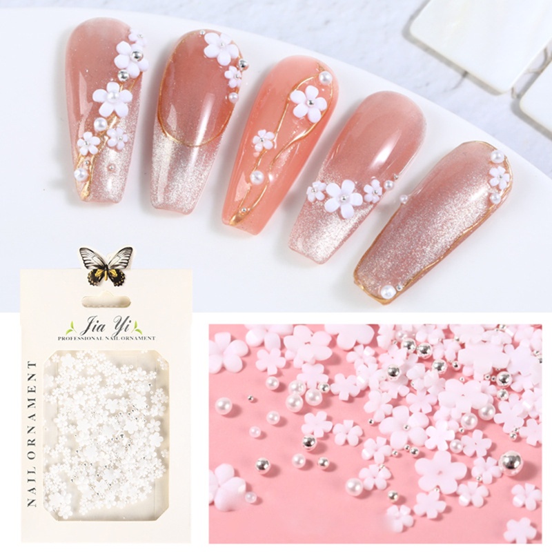 Phụ Kiện Trang Trí Móng Tay Acrylic Hình Hoa 3D Nhiều Kích Cỡ