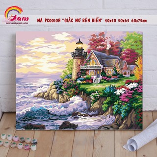 Tranh sơn dầu số hoá tự tô treo tường - Mã PC0010H Giấc mơ bên biển - HaLa Store