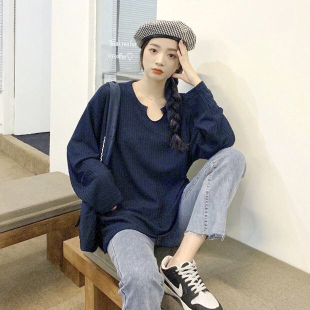 Áo thun dài tay nam nữ vải tổ ong khoét cổ form oversize Cheapy đen trắng hàn quốc basic mùa thu đông local brand C544 | BigBuy360 - bigbuy360.vn