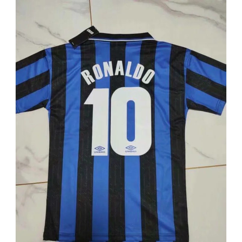 Áo Thun Bóng Đá Inter MILAN 97-98 10 RONALDO Phong Cách Retro