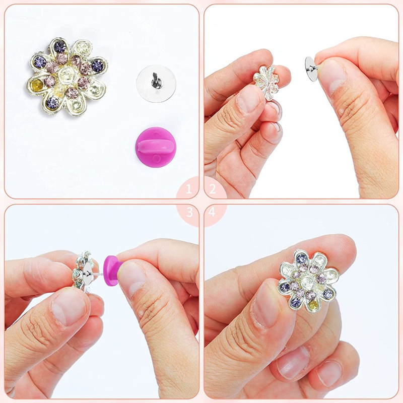 Set 100 Cặp Ghim Cà Vạt Bướm Màu Trơn
