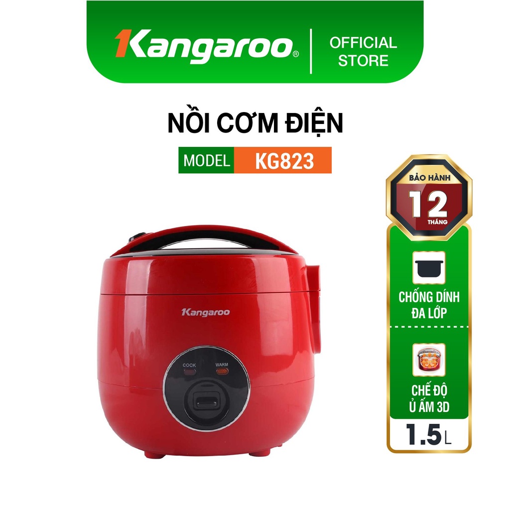 [Mã ELHADEV giảm 4% đơn 300K] Nồi cơm điện 1.5L loại cơ Kangaroo KG824