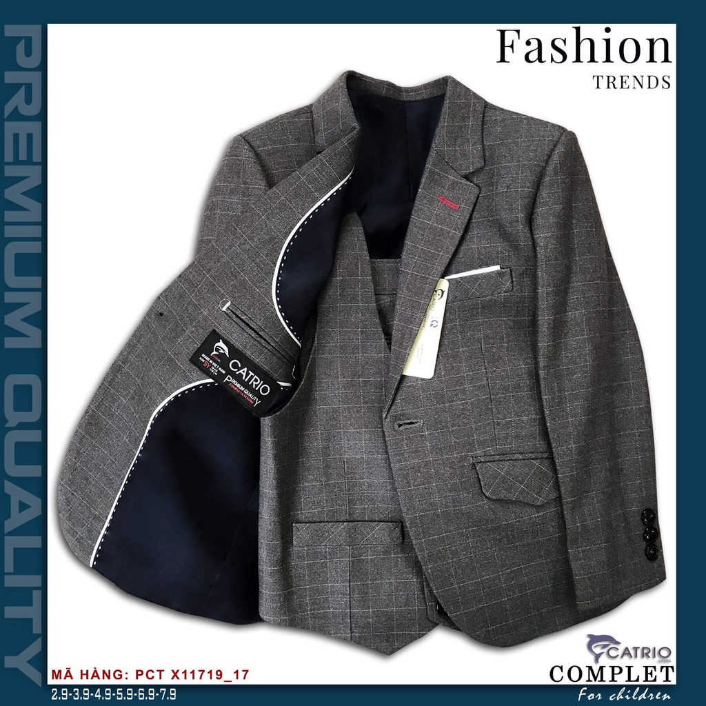 Áo đờ mi trẻ em, áo vest bé trai, áo comple cao cấp Catrio A-PCT11719/17
