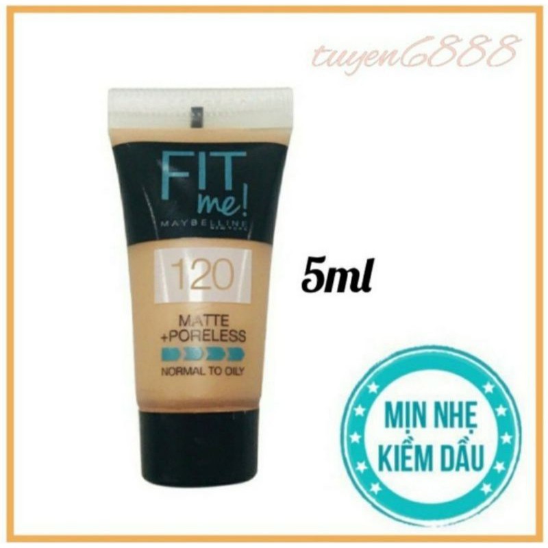 Kem Nền Mịn Nhẹ Kiềm Dầu Fit Me dạng tuýp Maybelline New York 5ml