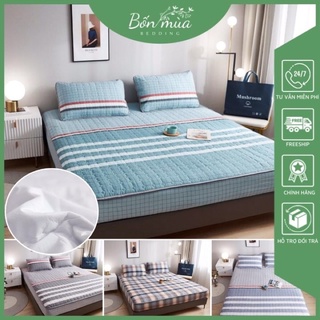 Ga chống thấm mushroom chun trần bề mặt cotton linen thoáng mát, chống thấm tuyệt đối, ga chun trần kèm 2 vỏ gối nằm