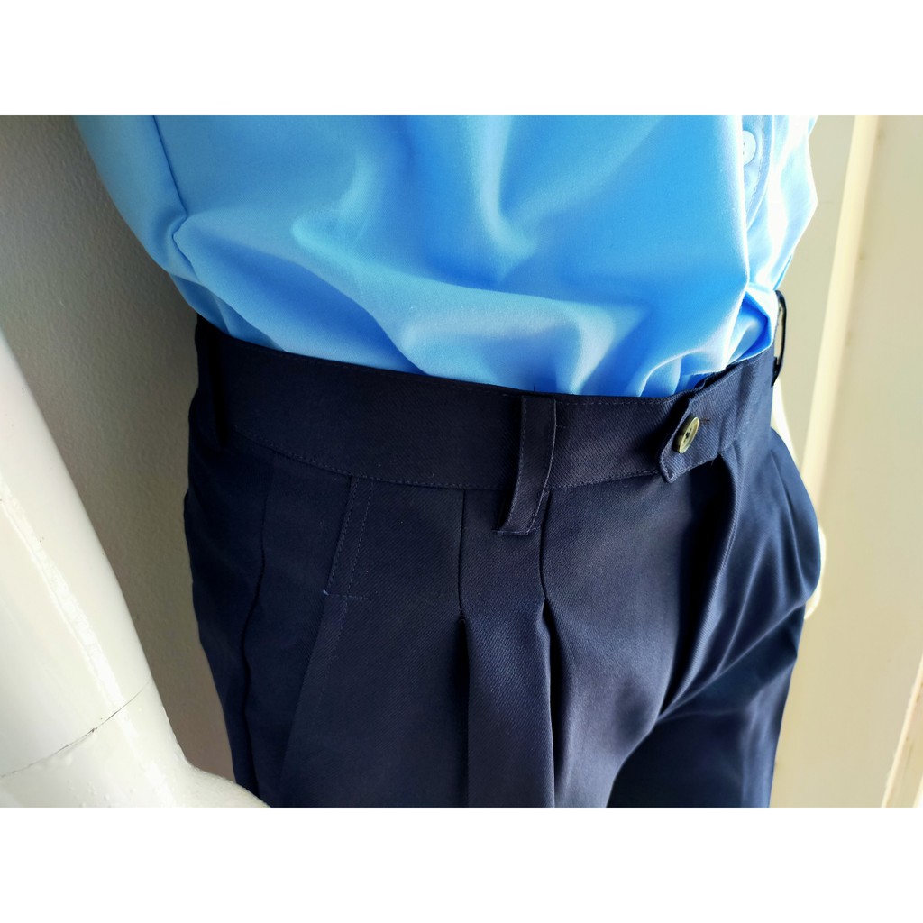 Quần Bảo Vệ Vải Kaki 65/35 Màu Xanh Đen