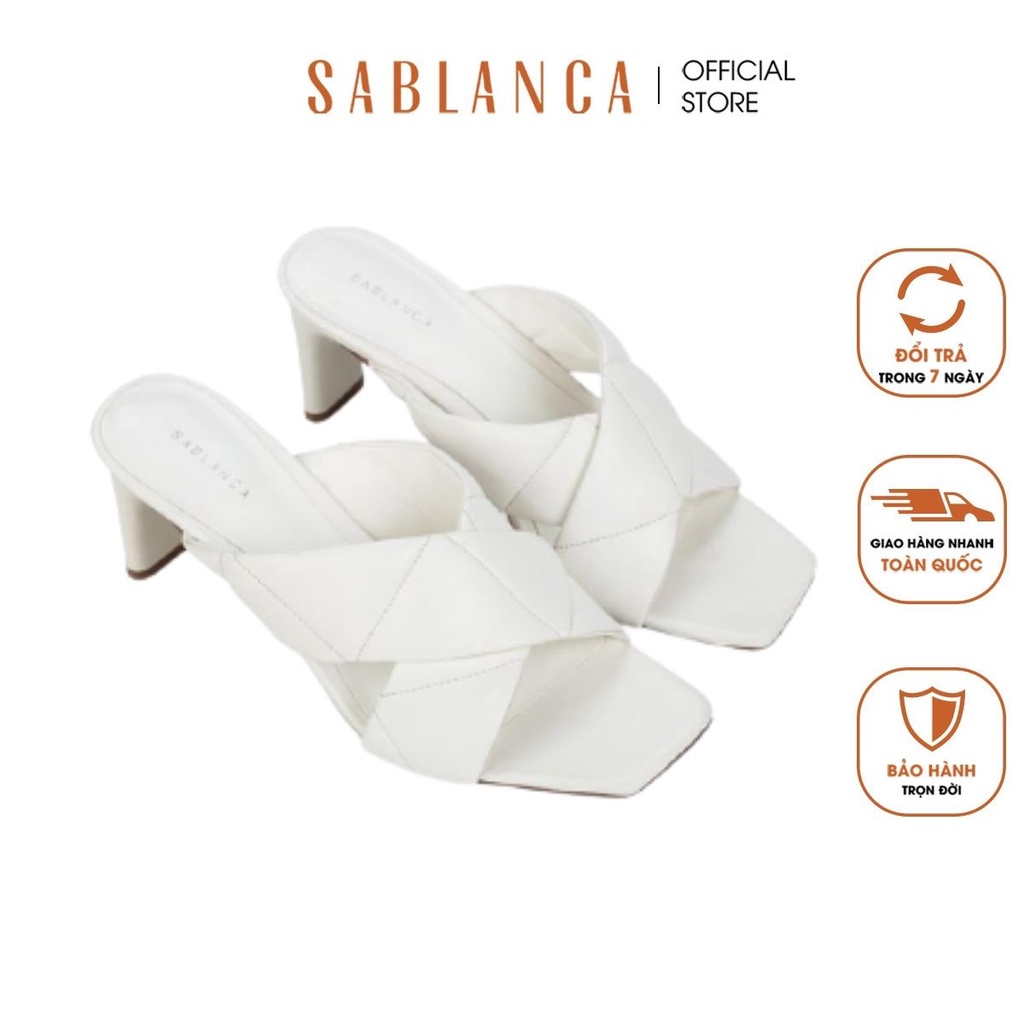 Guốc nhọn quai chéo chần bông Sablanca GN0034