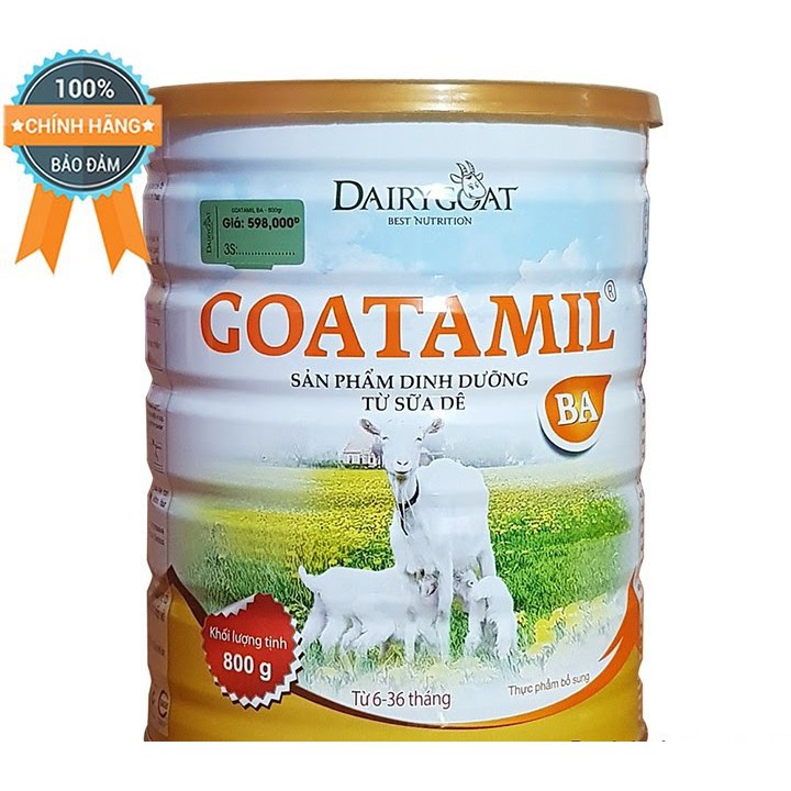 [Mã 267FMCGSALE giảm 8% đơn 500K] [CHÍNH HÃNG] Sữa Dê Goatamil BA 800g