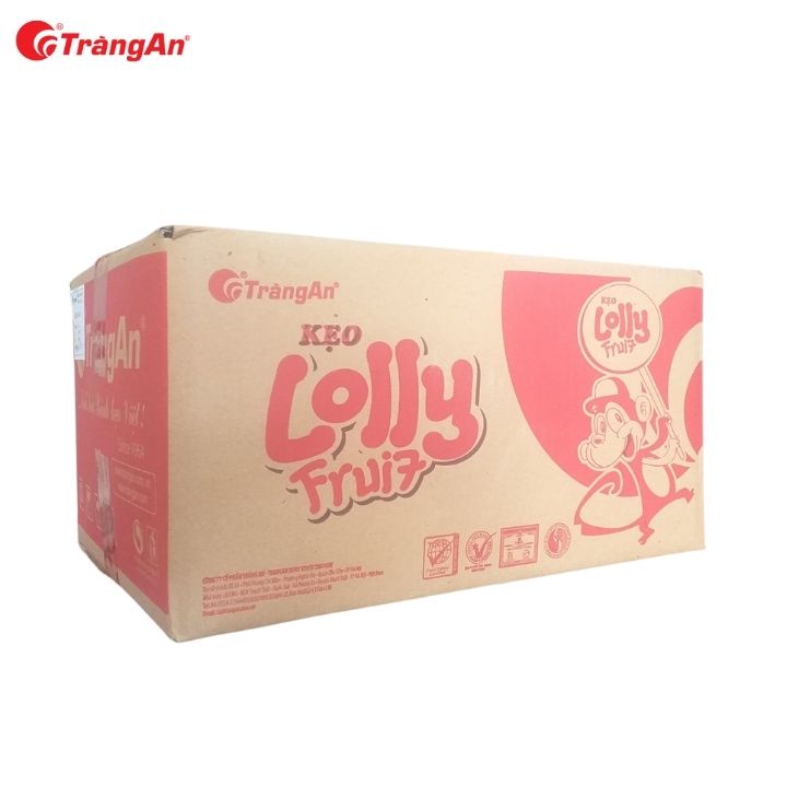 Thùng 50 gói kẹo trái cây Loly 72g, thương hiệu Tràng An, hạn sử dụng 12 tháng