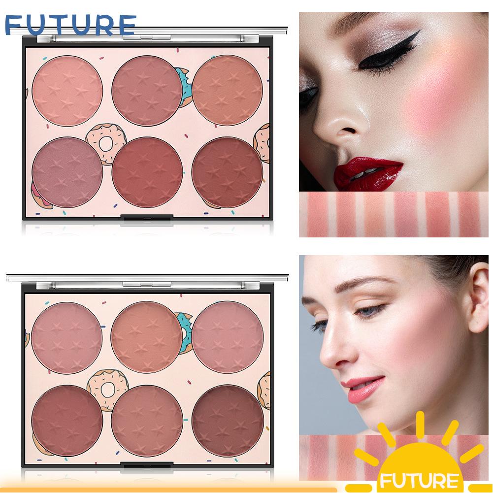 FUTURE 6 Colors New Hot 6 Colors Face Blush Palette Face Makeup Tool Blush Contour Flame Brushes Fashion Shimmer Matte Women Beauty Highlight