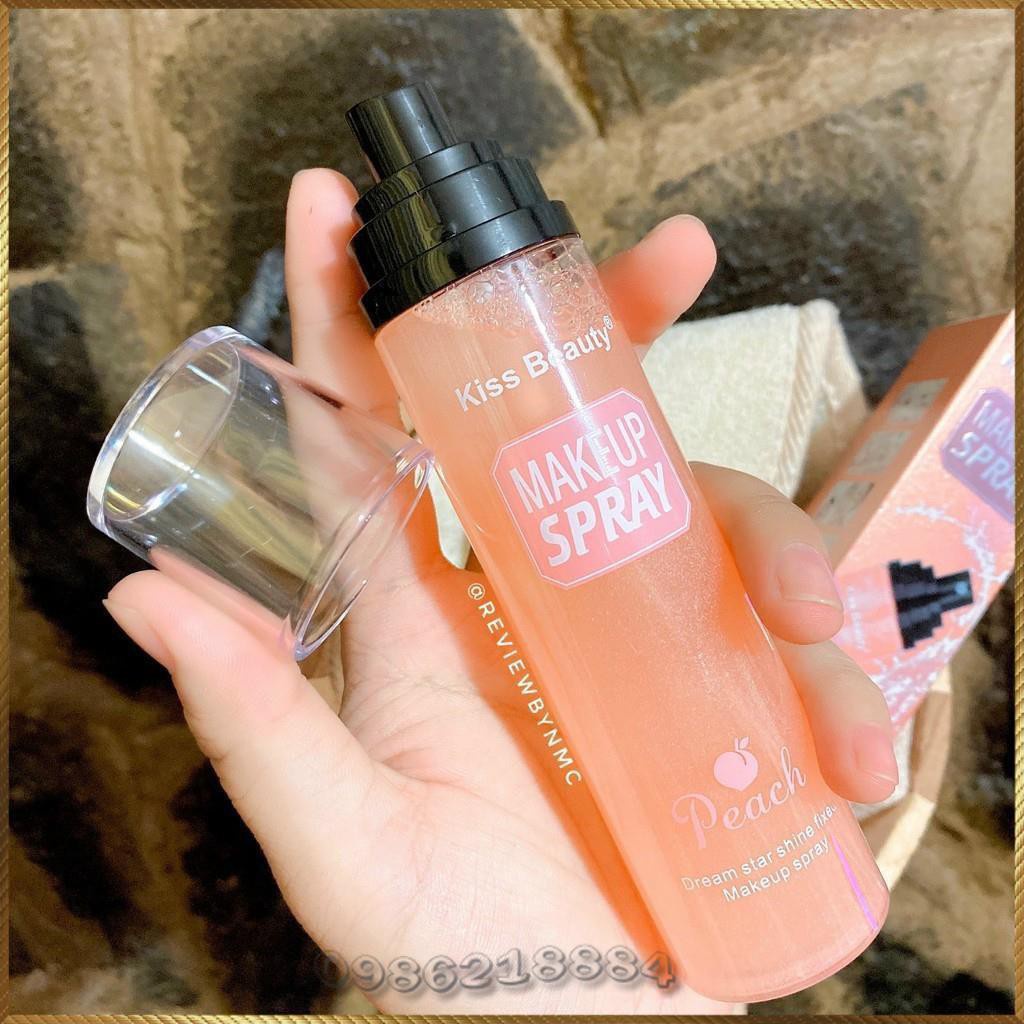 [ hot sale ] Xịt khóa nền Kiss Beauty hương Đào 110ml giữ lớp trang điểm cố định lâu trôi KBP1 | BigBuy360 - bigbuy360.vn