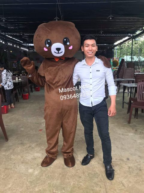 Mascot quần áo Gấu Brown hoạt náo sự kiện, bán kẹo, phố đi bộ loại cao cấp