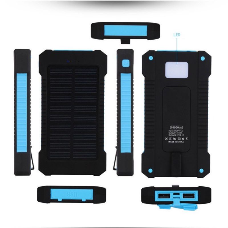 Sạc pin dự phòng sử dụng năng lượng mặt trời dung lượng lớn 20000mAh chống nước
