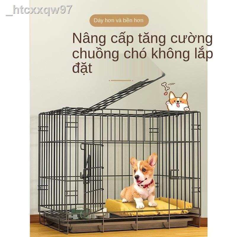 [bán chạy]Chuồng chó nhỏ vừa mèo thỏ gà trong nhà có khay ngăn cách vệ sinh thú cưng Corgi Teddy