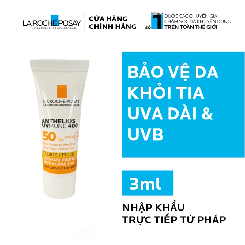 Sữa chống nắng bảo vệ da tối ưu khỏi tia UVA dài Anthelios UV Mune 400 3ml