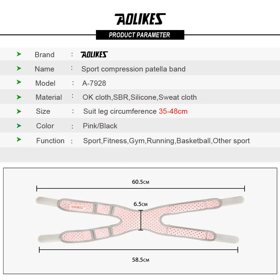 Bộ 2 đai bảo vệ khớp xương bánh chè AOLIKES A-7928 Sport compression patella band