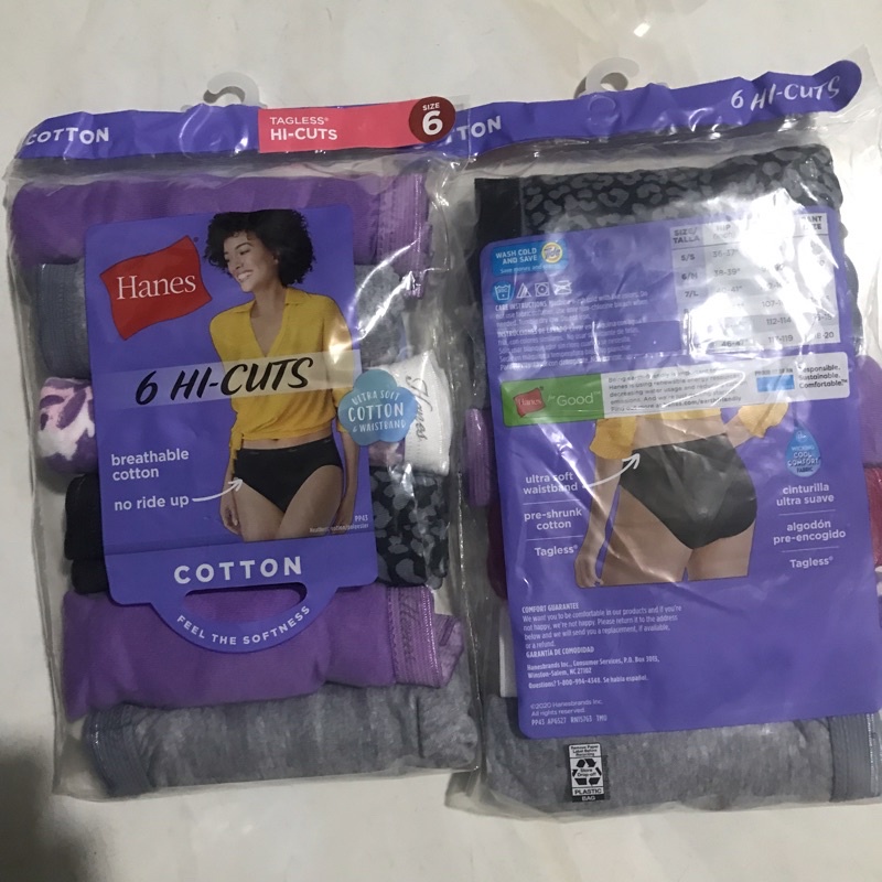 Set 6 quần lót nữ cotton xuất khẩu Hanes dư xịn