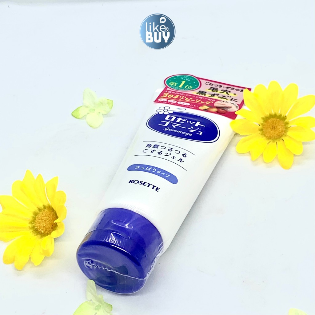 Tẩy da chết, tế bào chết cho mặt Rosette Gommage Peeling Gel AHA Nhật Bản mẫu mới 120g - hàng ngoại Like&amp;Buy