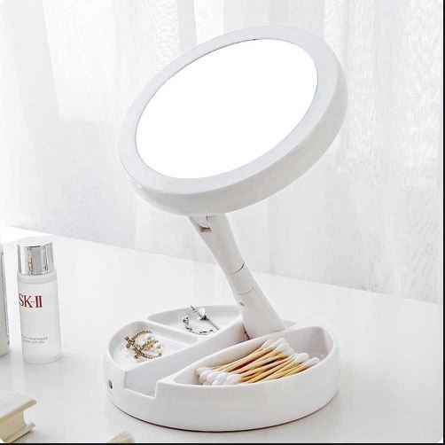 Gương Trang Điểm Để Bàn Gấp Gọn Có Đèn LED - GD188