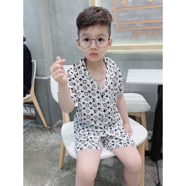 Pijama Cho Bé,Đồ Bộ Pijama cho Bé Gái và Bé Trai cộc tay Chất Lụa xuất dư