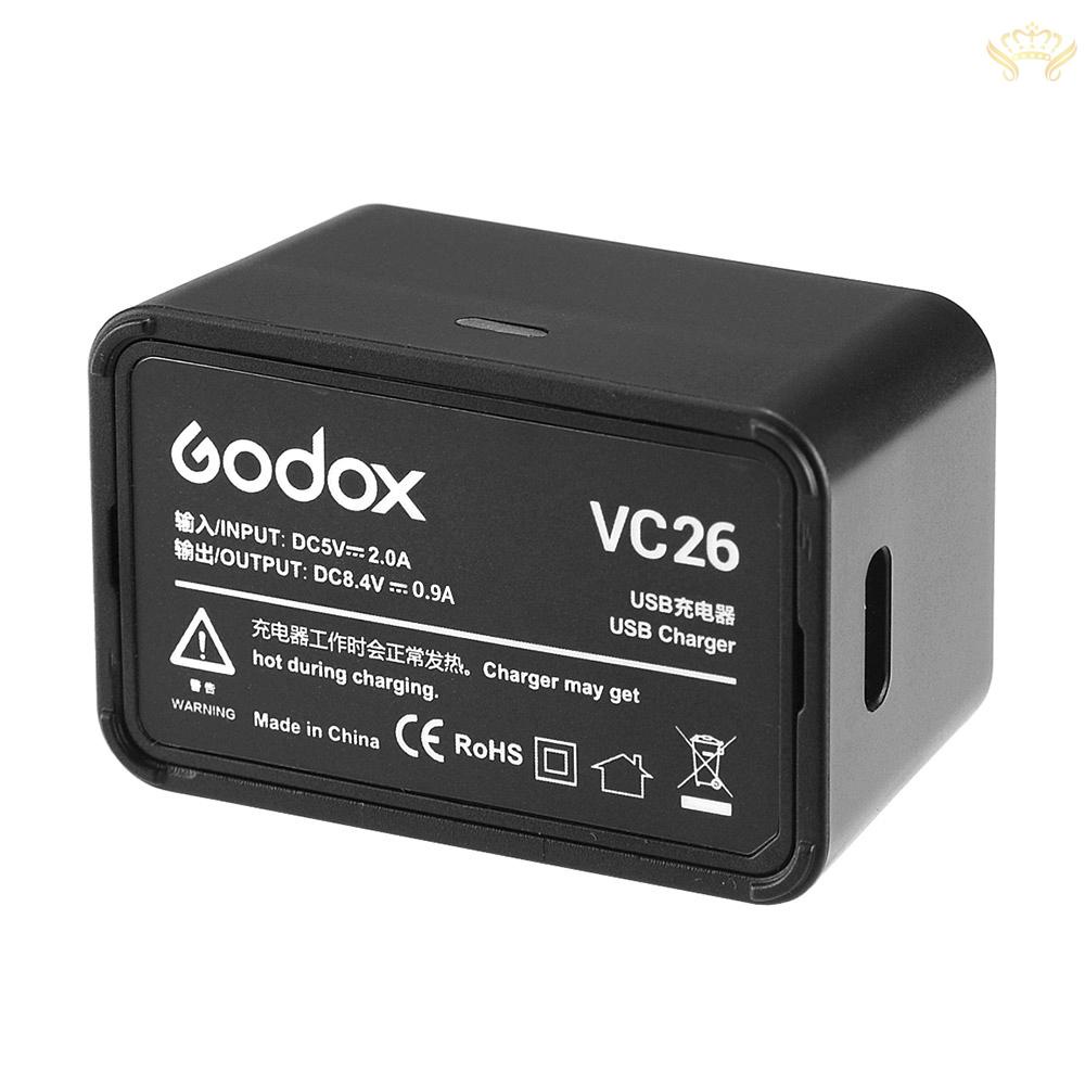 Bộ Sạc Pin Godox VC26 Đầu Vào DC 5V DC 8.4V Cho Godox V1S V1C V1N V1F V1O V1P