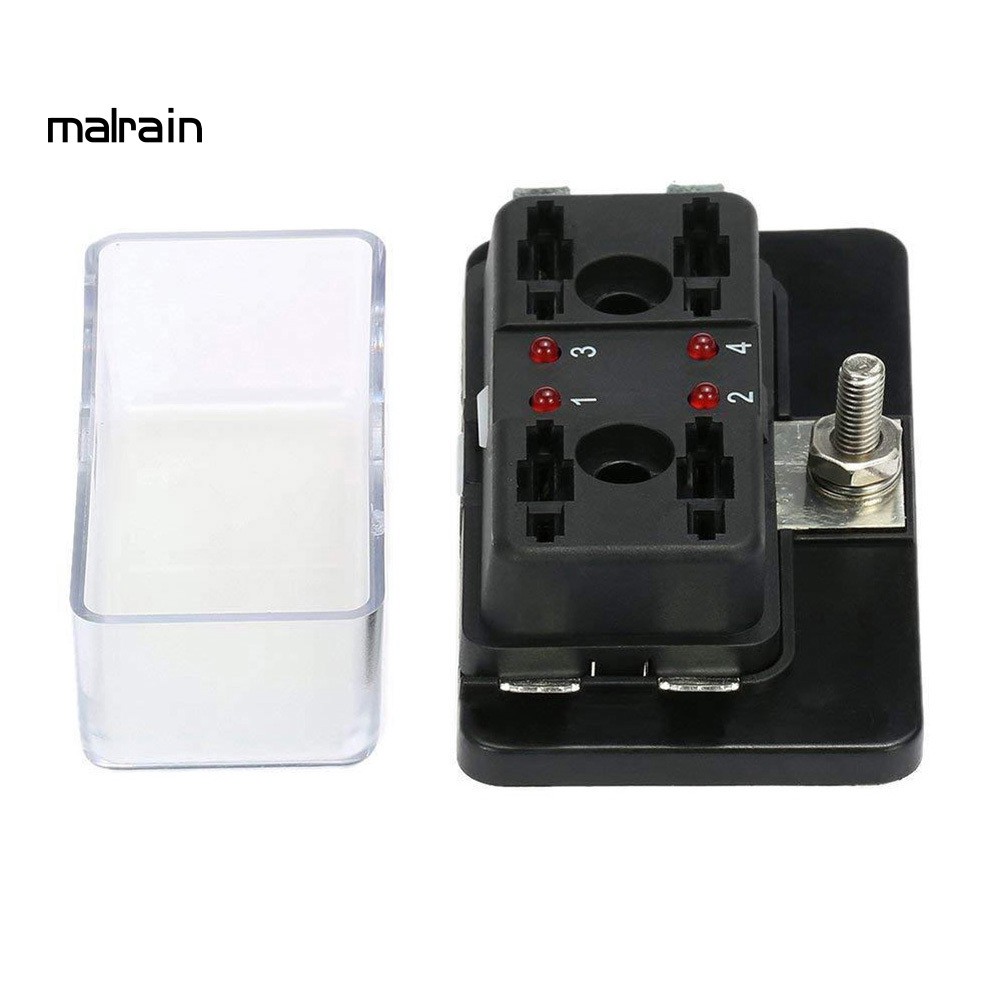 Bộ Hộp Cầu Chì 4 / 6 / 10 Cái Có Đèn Led Dành Cho Xe Hơi / Tàu Thuyền