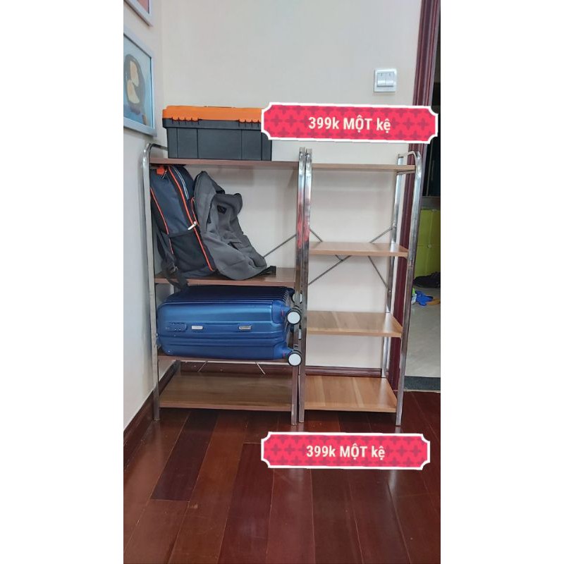 Giá kệ inox đa năng.khung inox k gi ốp gỗ phủ MDF chống thấm,đặc biệt sau có giằng inox đặc liên kết các tầng chắc chắn.
