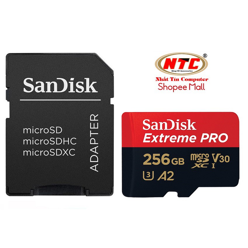 Thẻ nhớ MicroSDXC SanDisk Extreme Pro 256GB V30 U3 4K A2 R170MB/s W90MB/s (Đen)