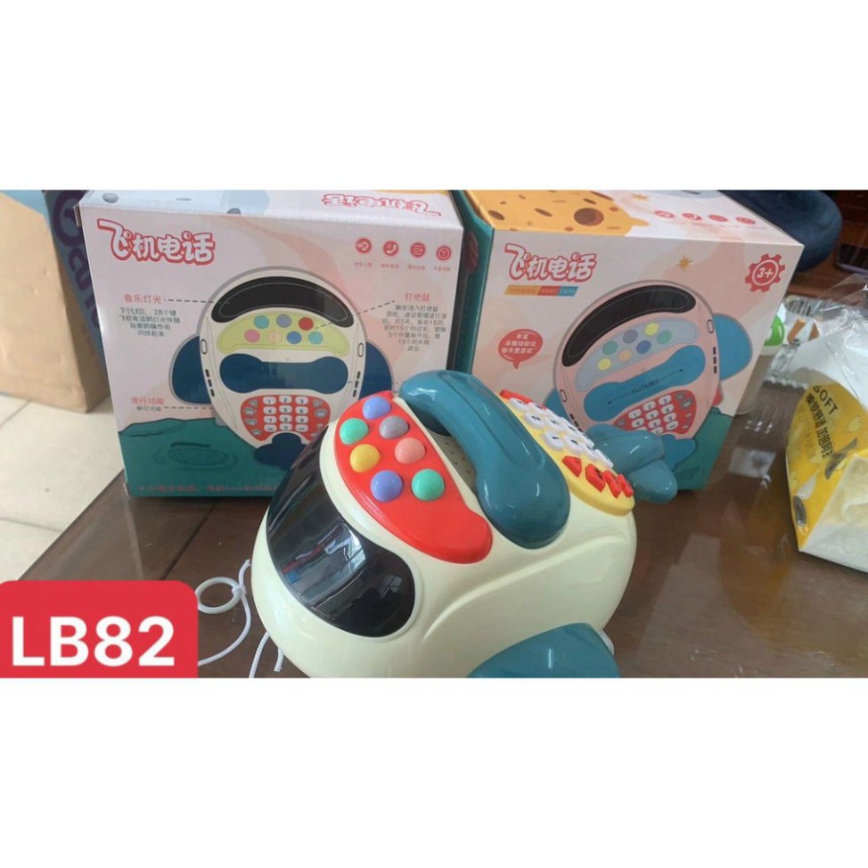 Đồ chơi cho bé máy bay điện thoại phát nhạc cho Bé Trai, Bé Gái,  Có Bánh Xe Kéo Đi, Phát Sáng - tặng kèm pin