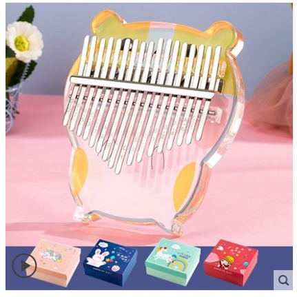 [ Tặng 6 phụ kiện cao cấp] Đàn kalimba trong suốt pha lê 17 phím 21 phím Tonic Cừu bông cute quà tặng