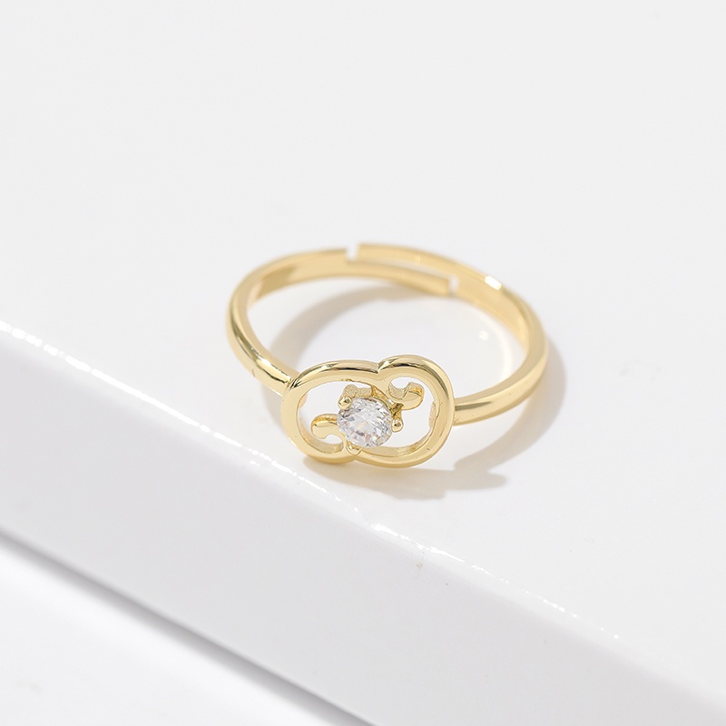[Jiudolan] Nhẫn Đính Đá Zircon Mười Hai Cung Hoàng Đạo Thời Trang Cho Nữ