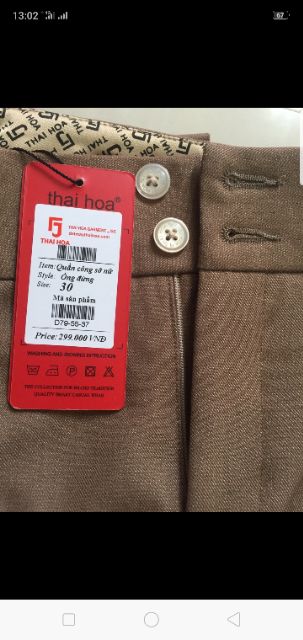 CÓ SẴN. quần tây Thái Hòa màu cà phê mã 79 vải dày, giãn nhẹ