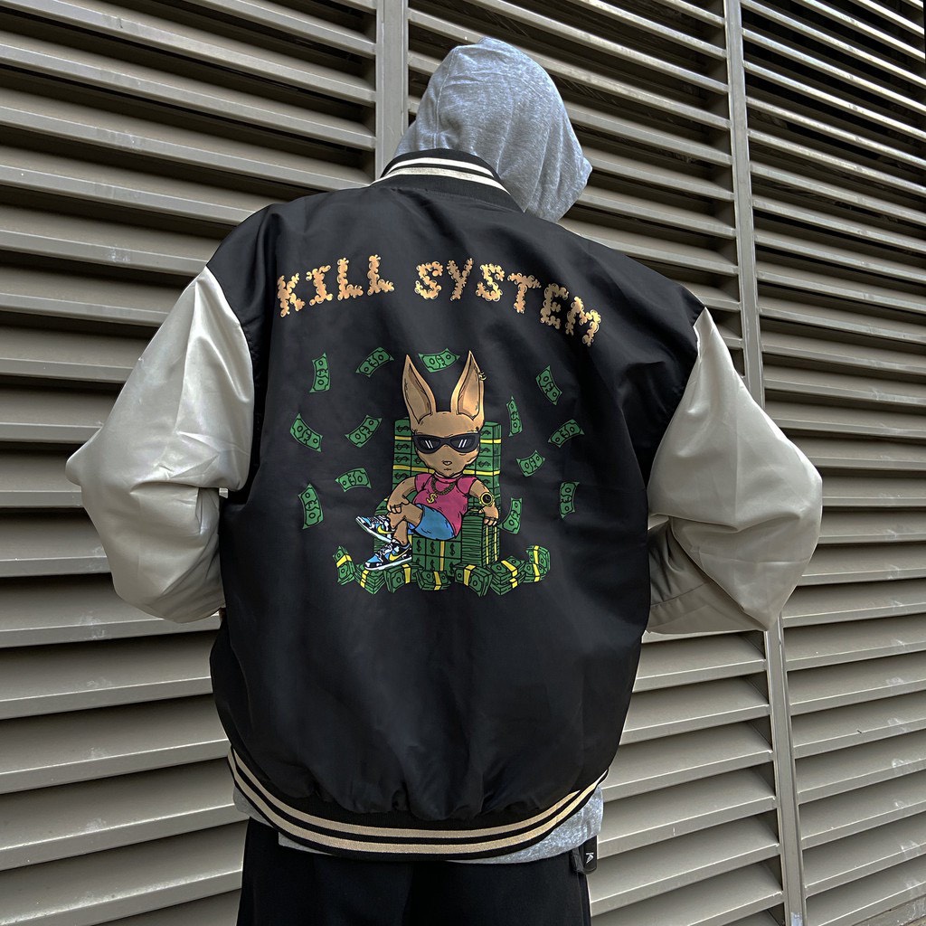 Áo Khoác Dù Bomber Varsity Kill System Đô La Unisex Nam Nữ