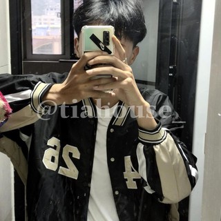 áo khoác bomber dù 1 lớp cúc bấm số