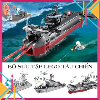 Lego lắp ghép tàu ngầm, tàu thủy chiến đấu - đồ chơi lego minecraft lắp ráp hạm chiến 342-421 chi tiết