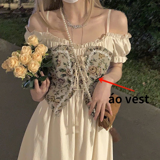 Đầm Hai Dây Mùa Hè Màu Trắng Thiết Kế Mới Kiểu Pháp 2022 Cho Nữ