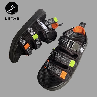Sandal Nam Letas Phản Quang D1003 Đen Cam Cốm