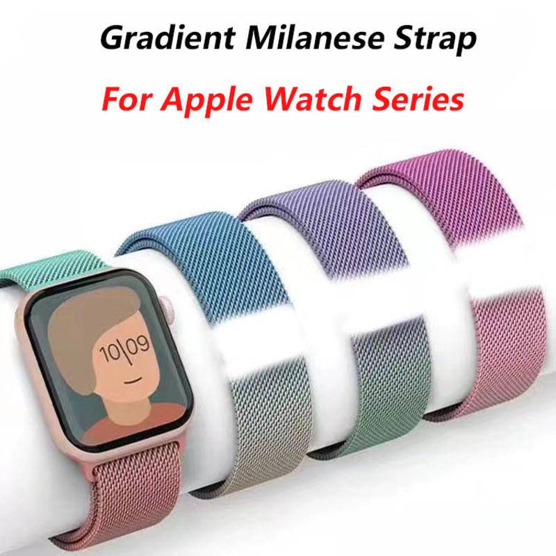 Dây Đeo Đồng Hồ Bằng Kim Loại Từ Tính Thay Thế Cho apple watch 7 6 SE 5 4 3 2 1 41mm 45mm 38mm 42mm 40mm 44mm