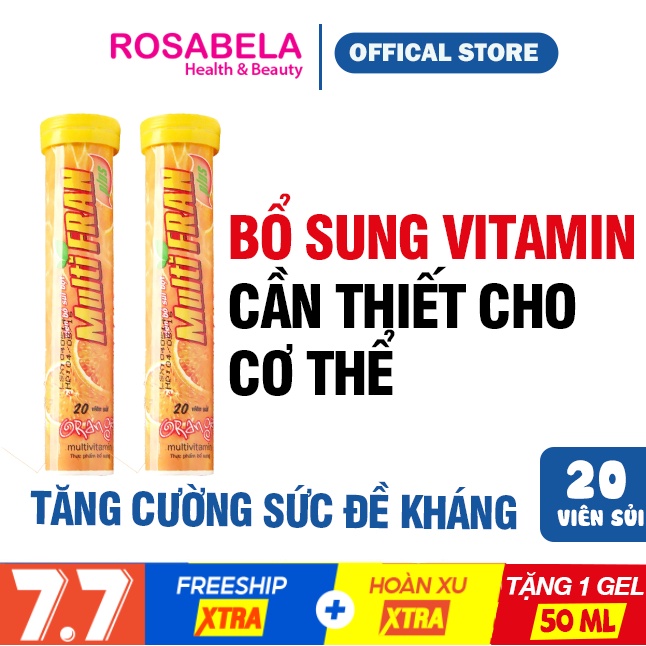 Viên sủi bổ sung vitamin Multifra ❤️FREESHIP❤️ tăng sức đề kháng Tuýp 20 viên [ Hàng chính hãng]