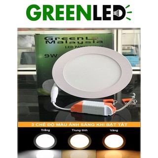 Combo 10 đèn led âm trần siêu mỏng 9w green led 3 chế độ design by malaysia