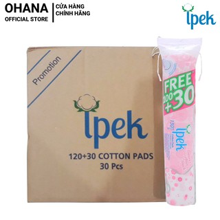 30 Bông Tẩy Trang IPEK 130 Miếng Cotton Pads (30 Túi Bông/Thùng)